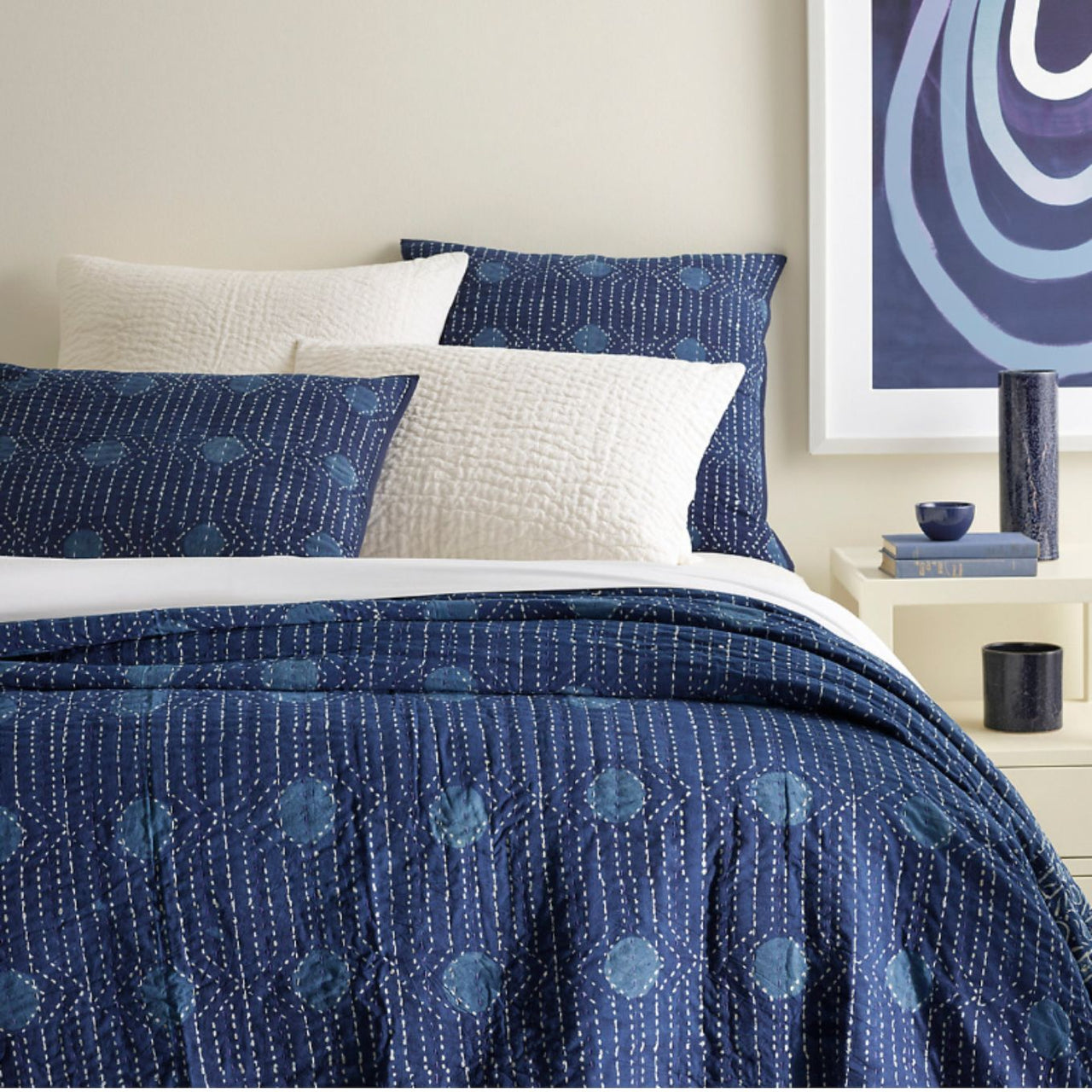 Bedding Resist Indigo Coverlet