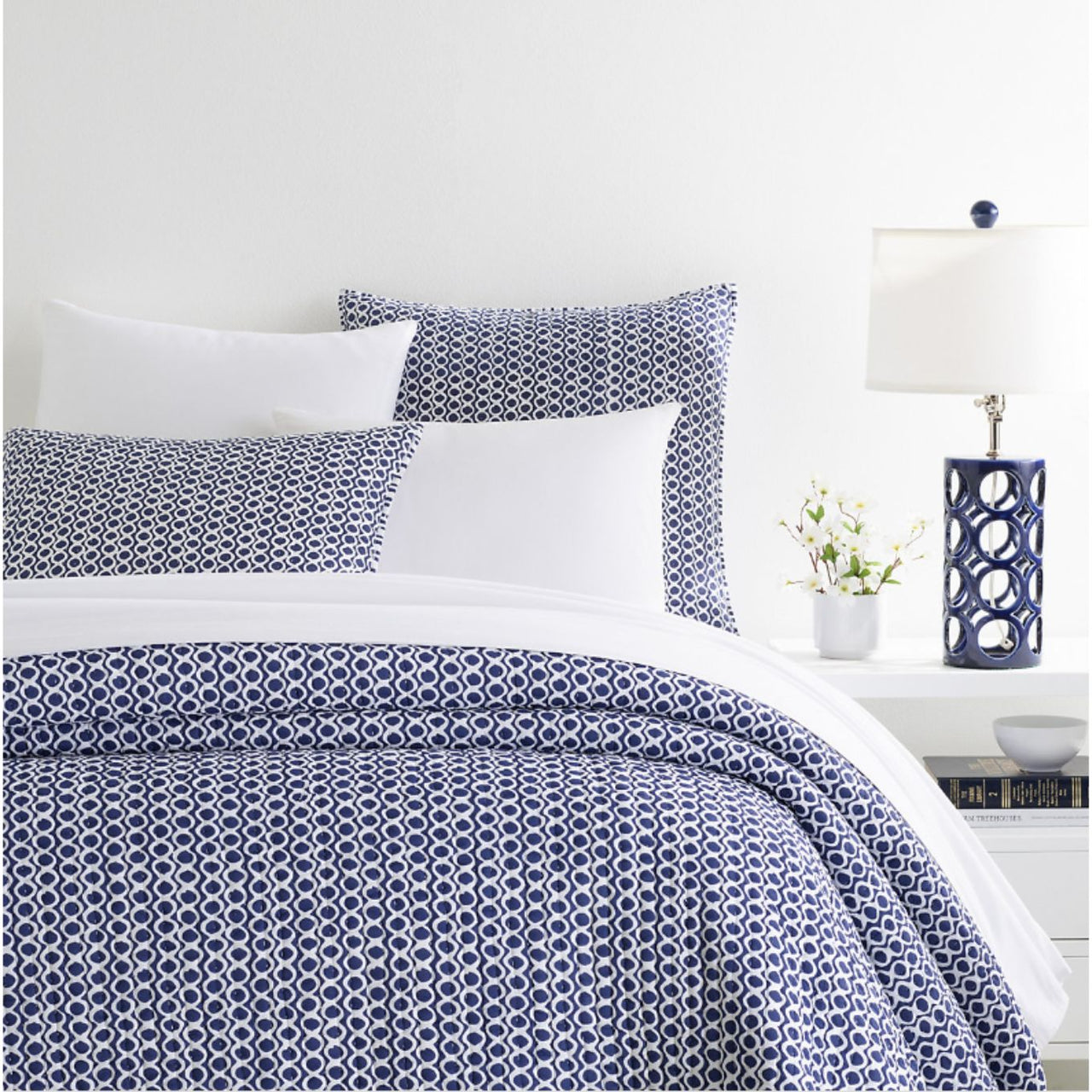 Bedding Tyler Indigo Quilt by Annie Selke