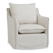 Beige armchair with cushions on a white background