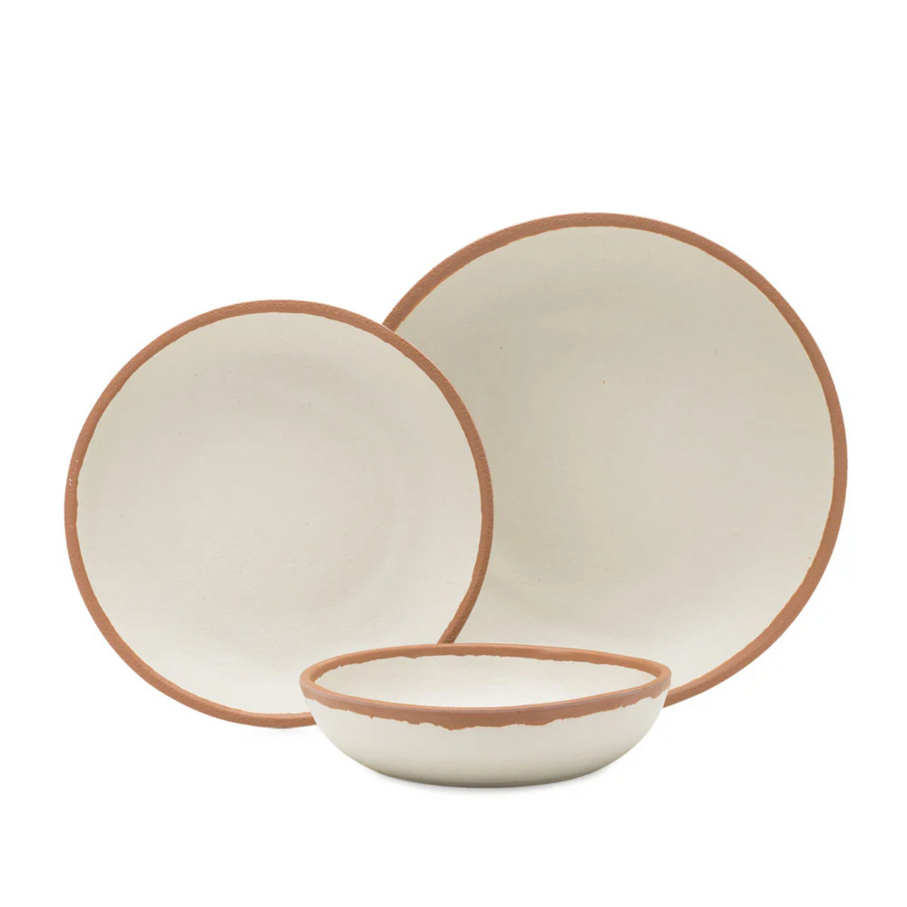 Terracotta Natural Melamine & Bamboo - 12pc Dinnerware Set