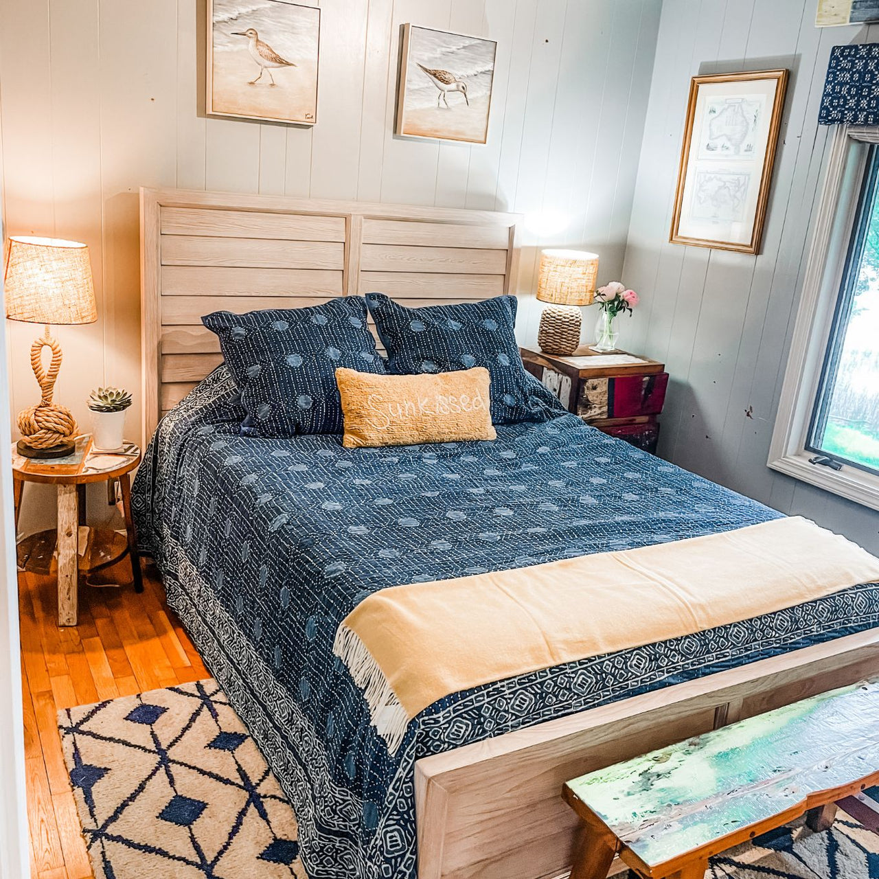 Bedding Resist Indigo Coverlet