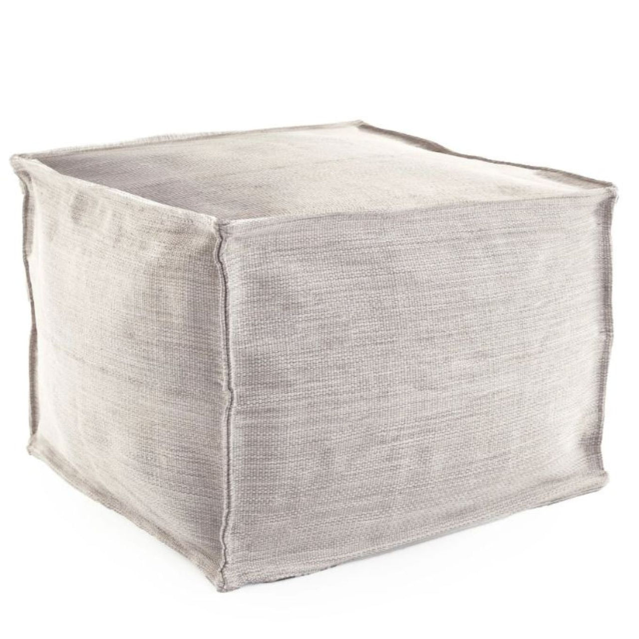 Indoor/Outdoor Pouf - Mingled Platinum