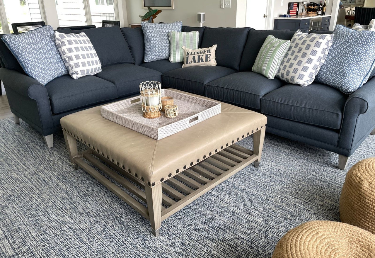 Bella Navy Wool Indoor Rug by Annie Selke