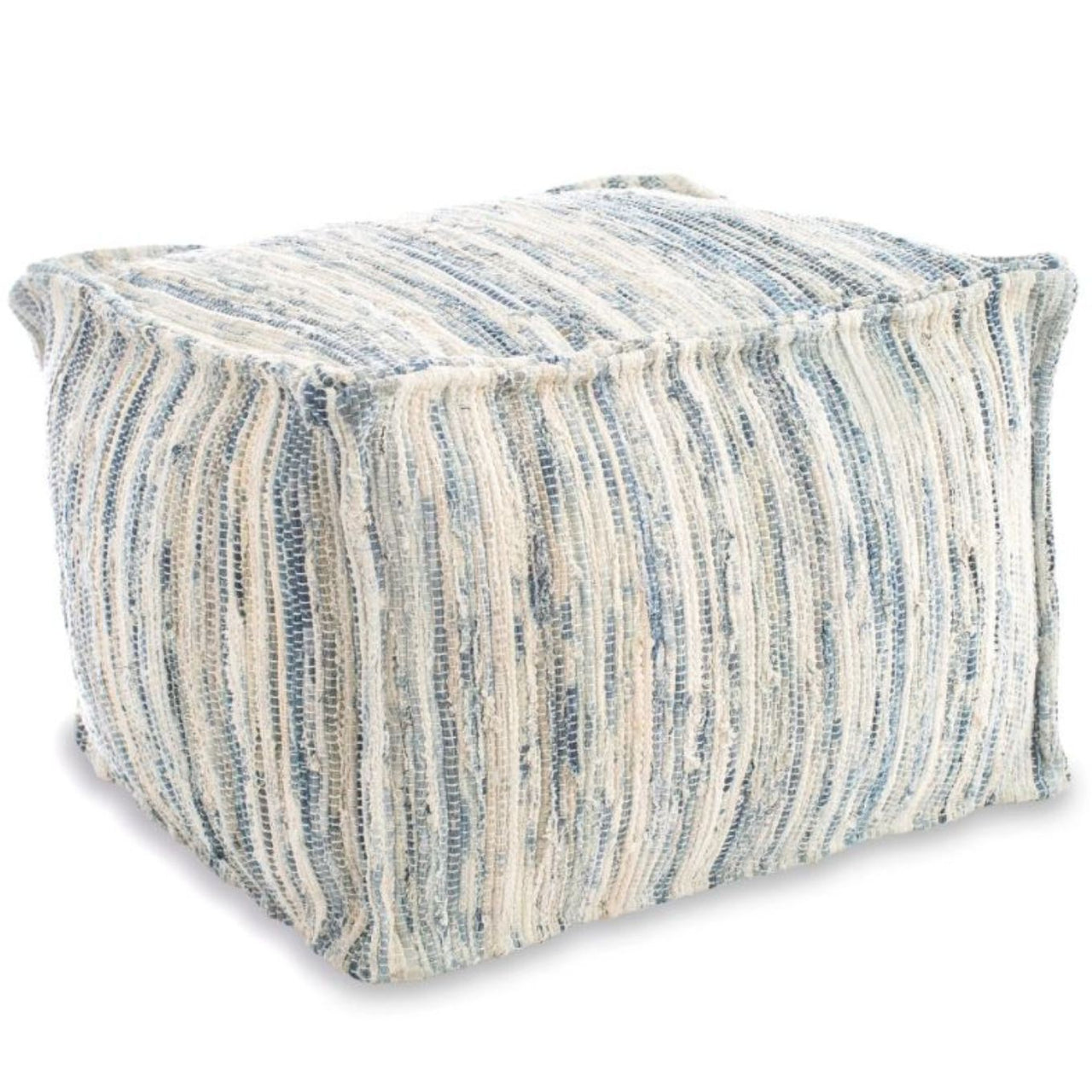 Indoor Pouf - Denim Rag Rug