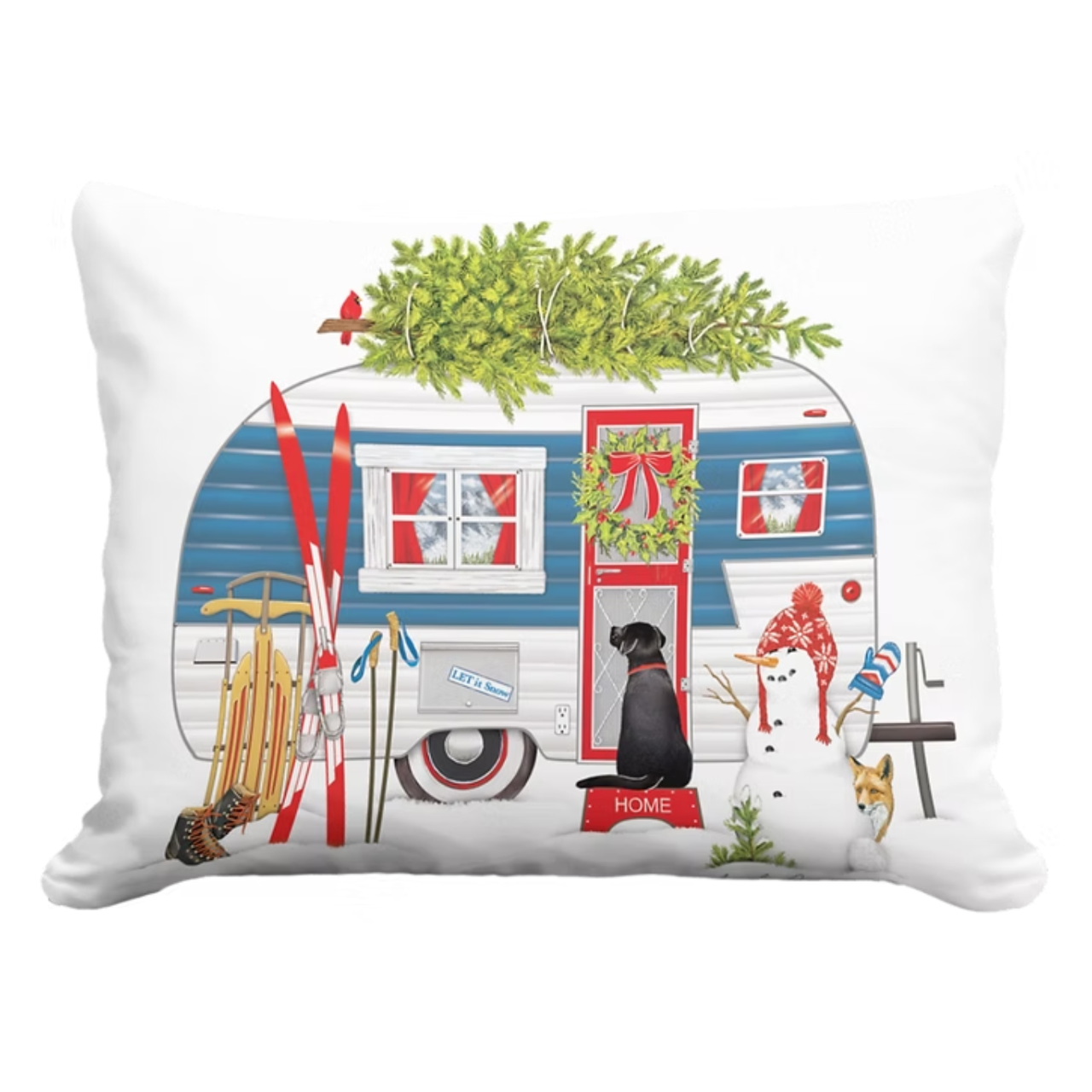 Christmas Camper Toss Pillow