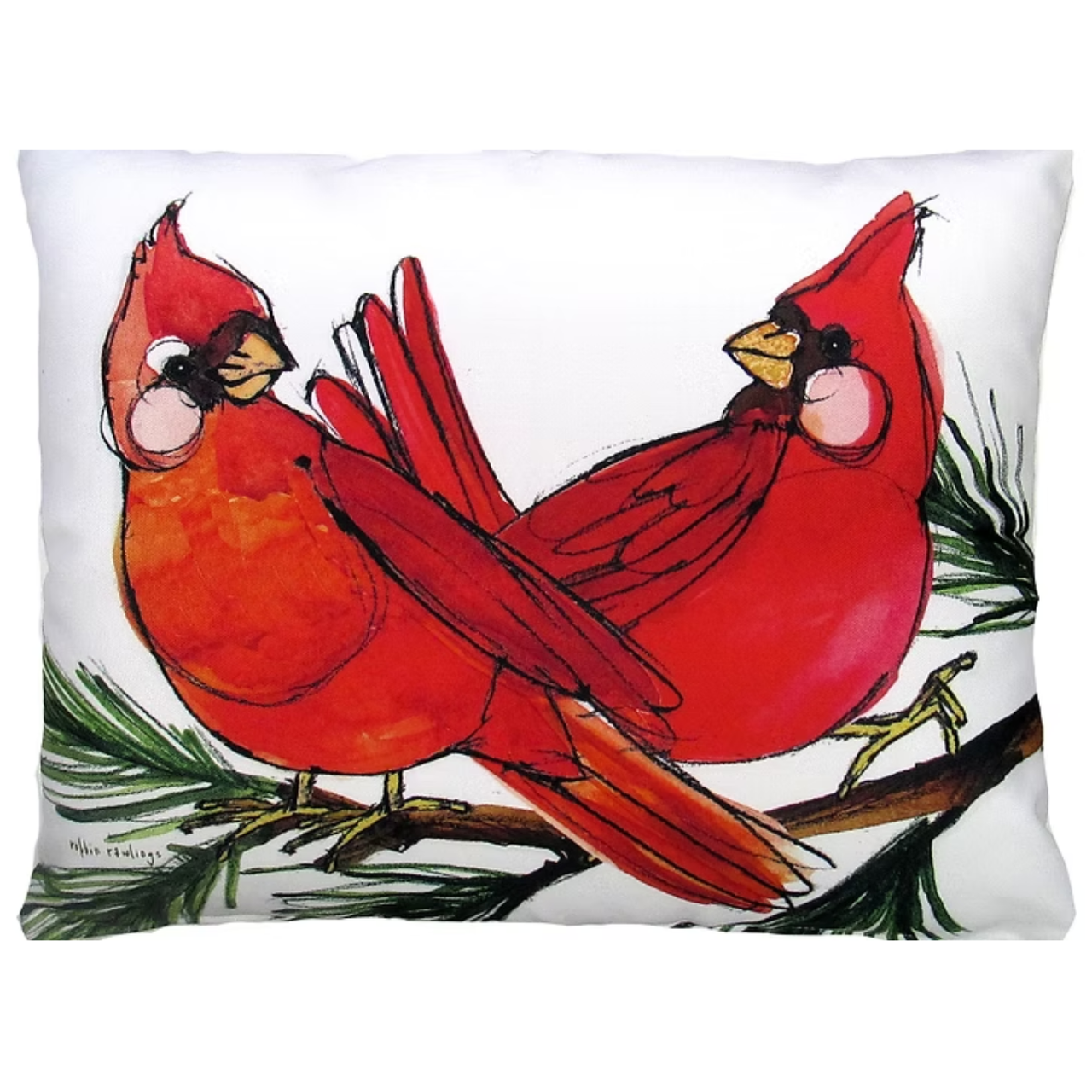 Winter Cardinal Couple Pillow