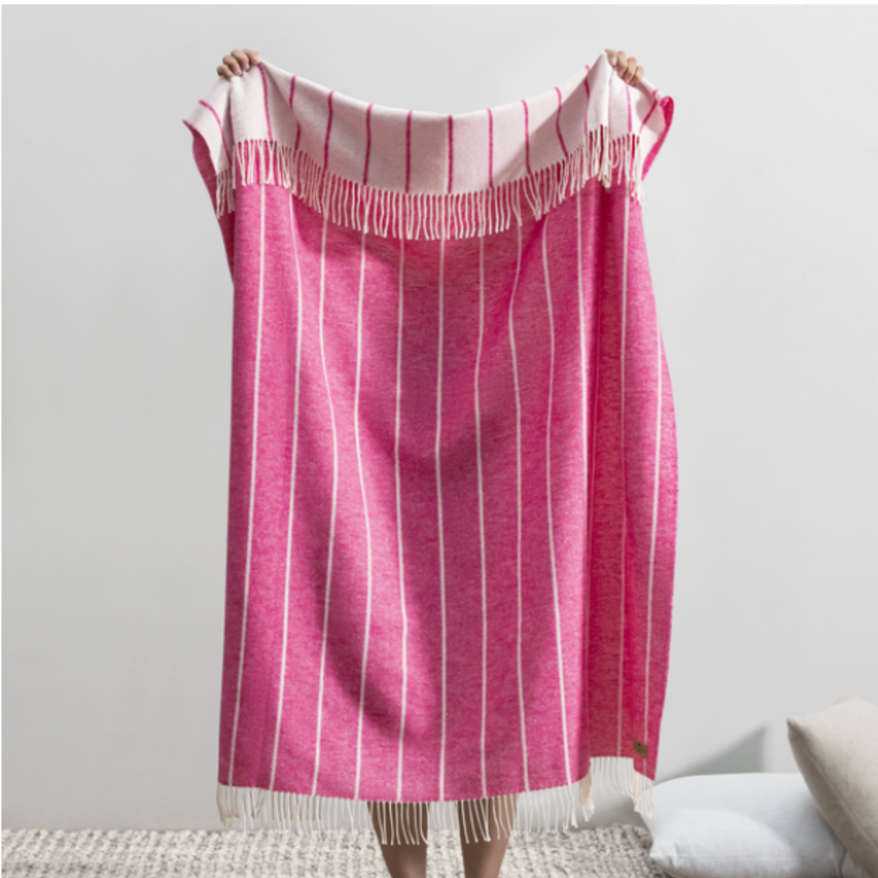 Italian Fiji Stripe Throw Blanket - Wild Orchid