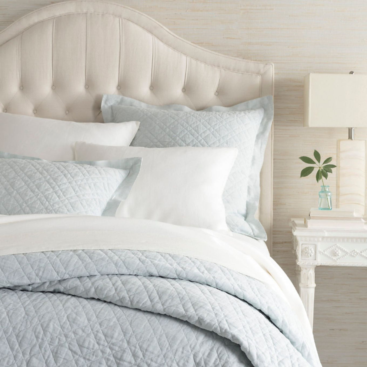 Bedding Washed Linen Quilt Sky