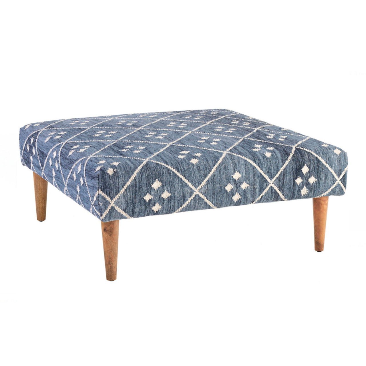 Kota Indigo Rug Ottoman Square