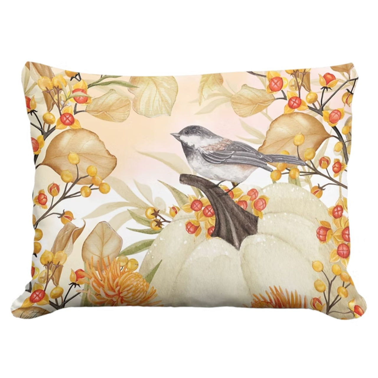 Fall Pillow - Birds Pumpkin Pillow 2