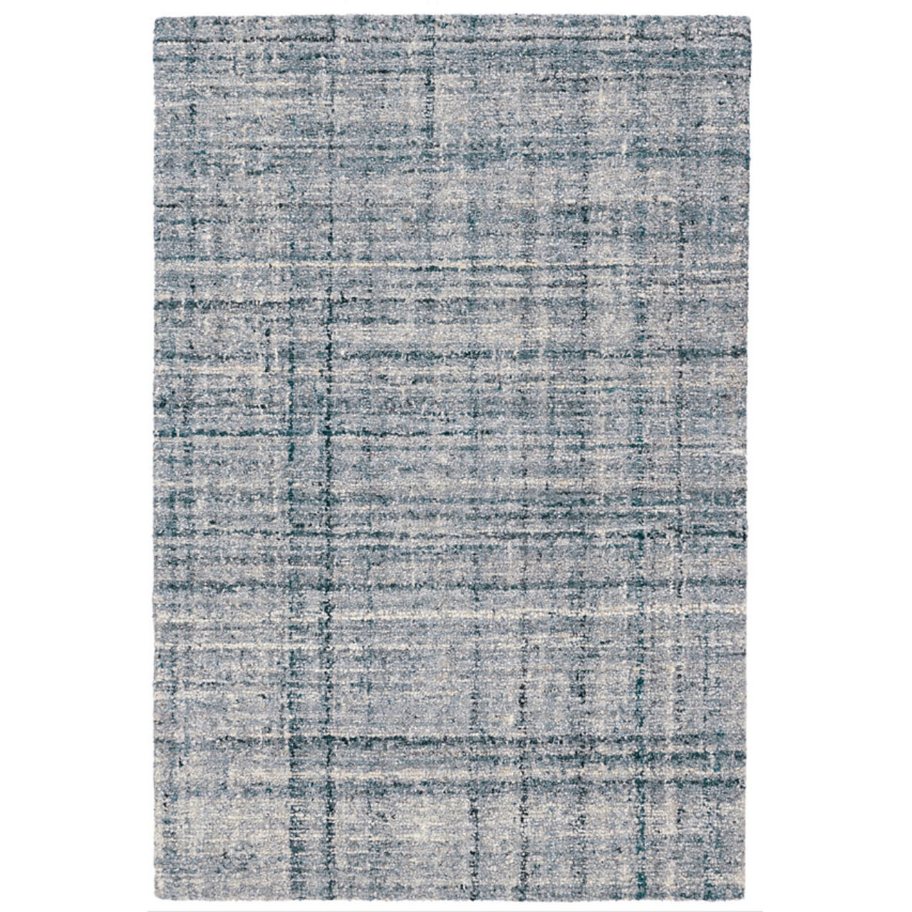 Harris Blue & Ivory Micro Hooked Wool Rug