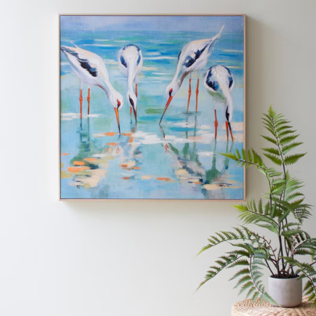 Framed Shore Bird Acrylic Art