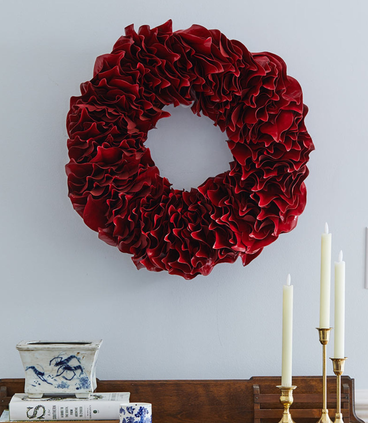 Red Magnolia Wreath