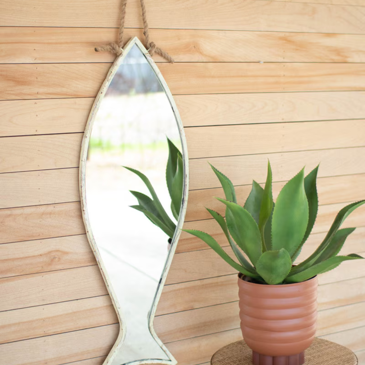 Vertical Coastal Fish Wall Mirror