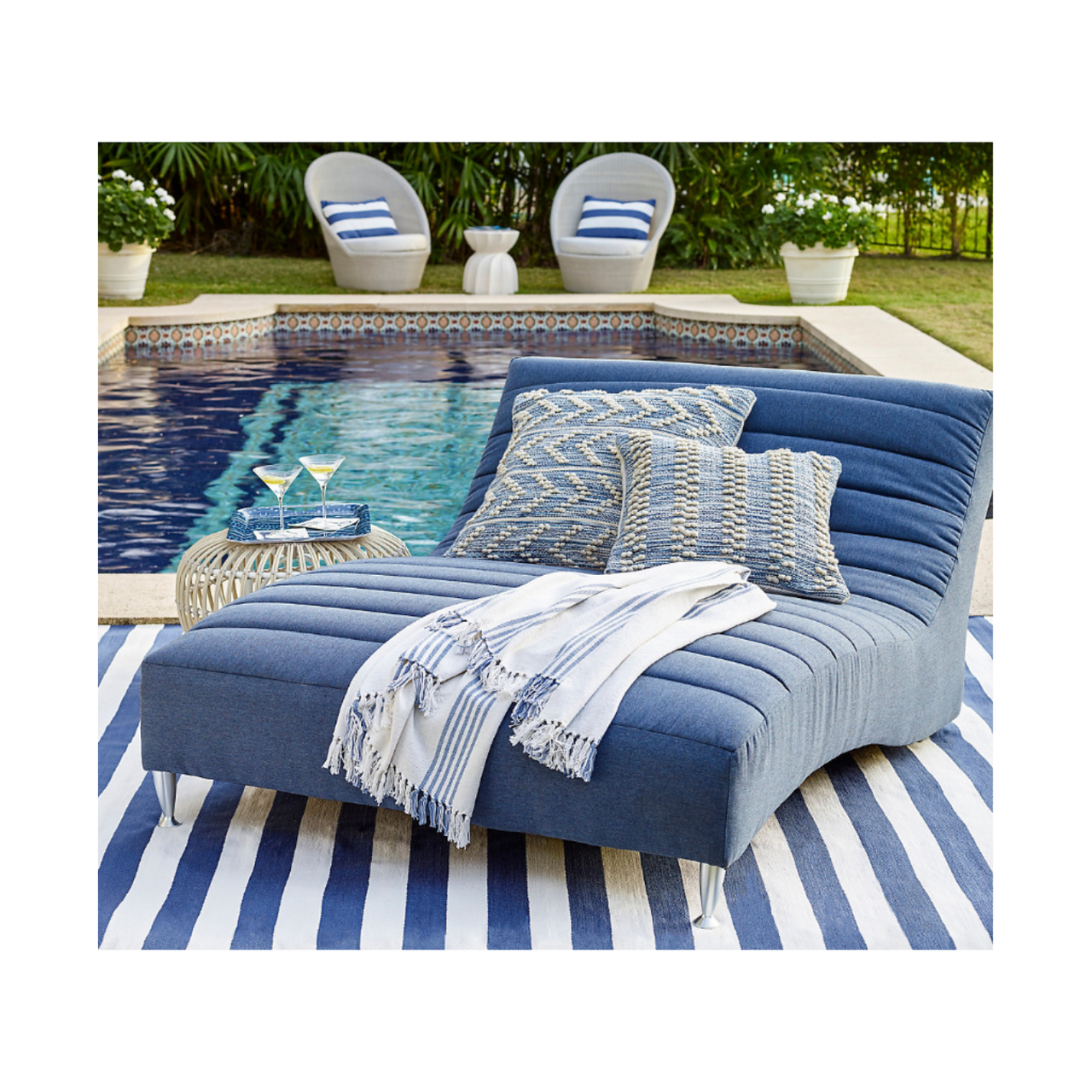 Annie Selkie Blue Hobnail Stripe