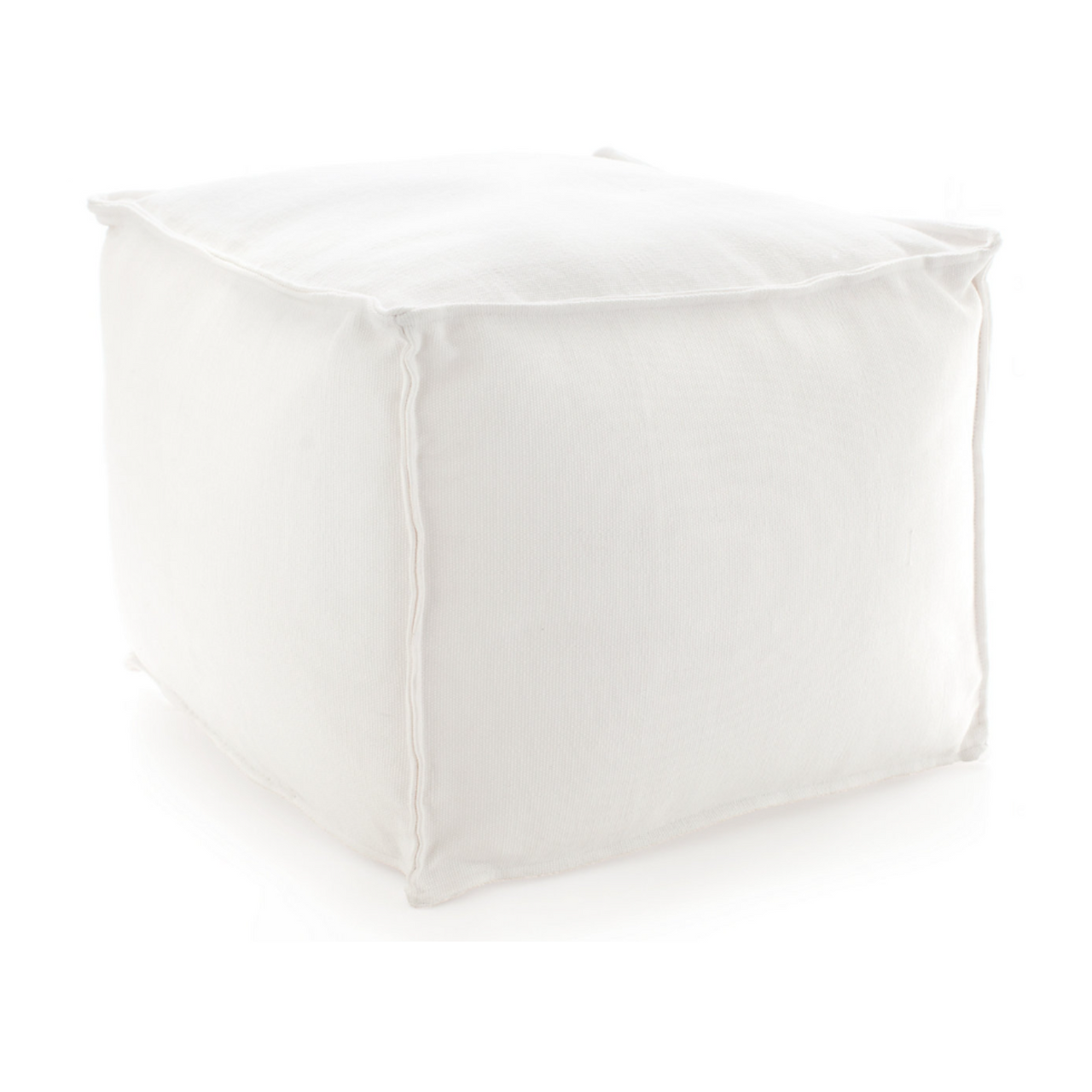 Annie Selkie Solid White Pouf