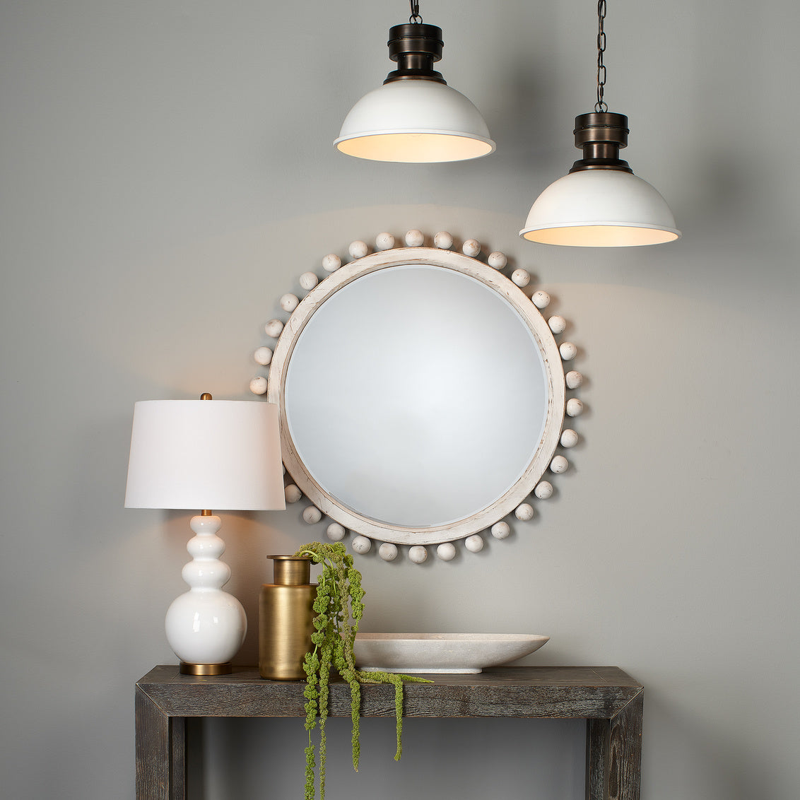 Brighton Mirror - Distressed White Finish
