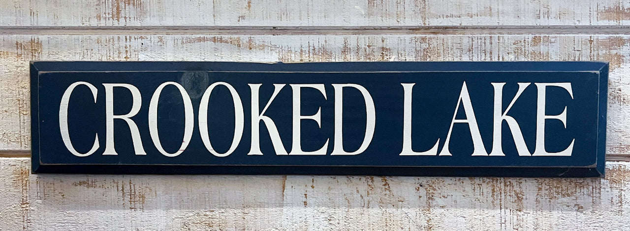 Crooked Lake Wooden Sign