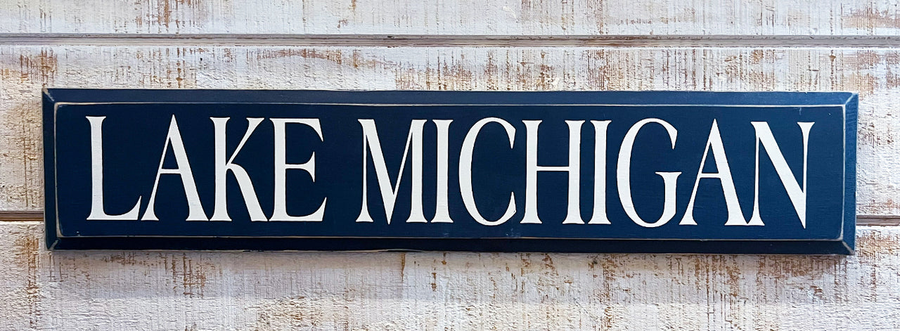 Lake Michigan Wooden Sign