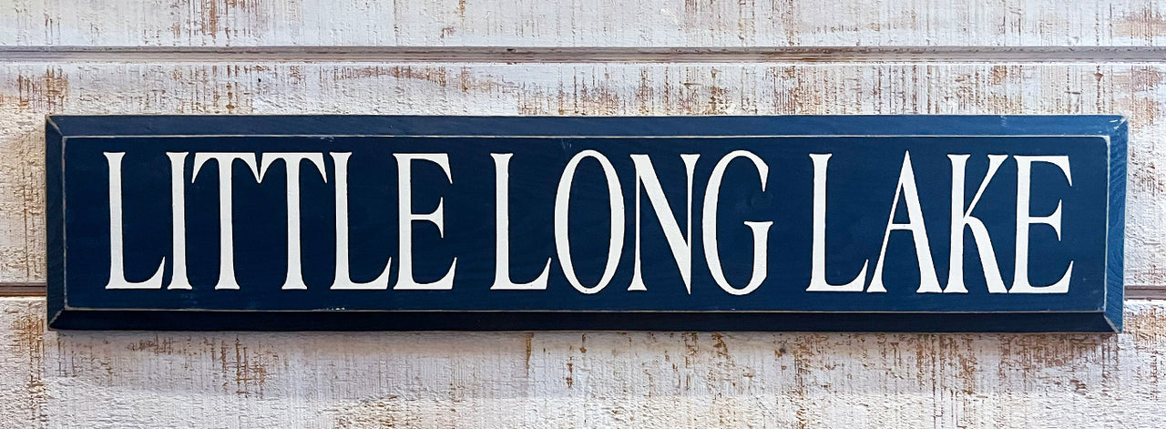 Little Long Lake Wooden Sign