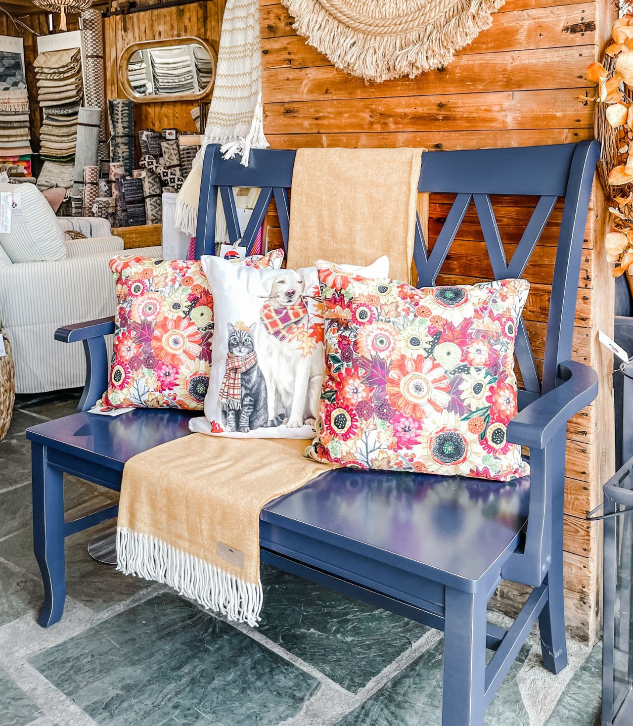 Entryway Navy Bench