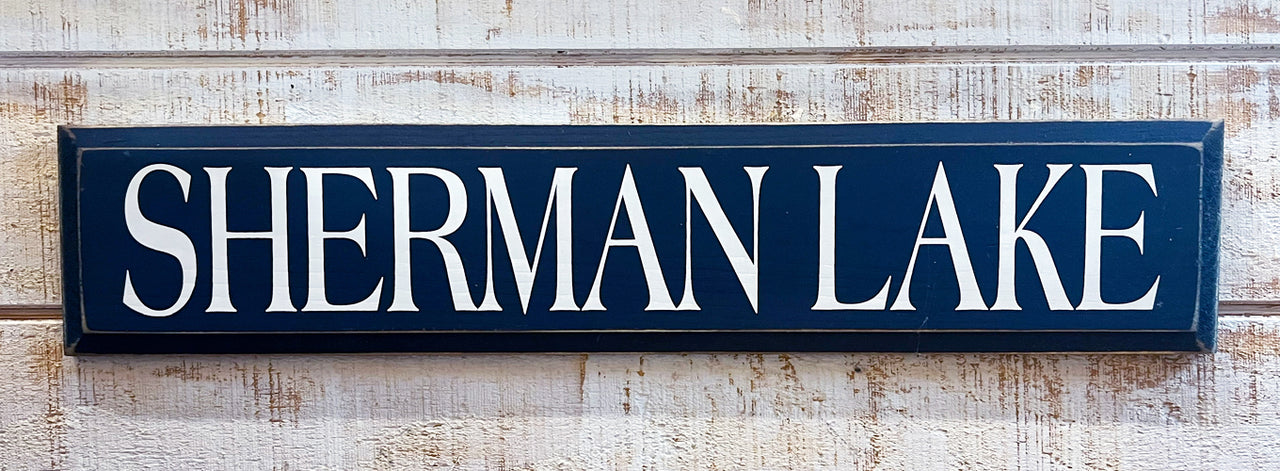 Sherman Lake Wooden Sign
