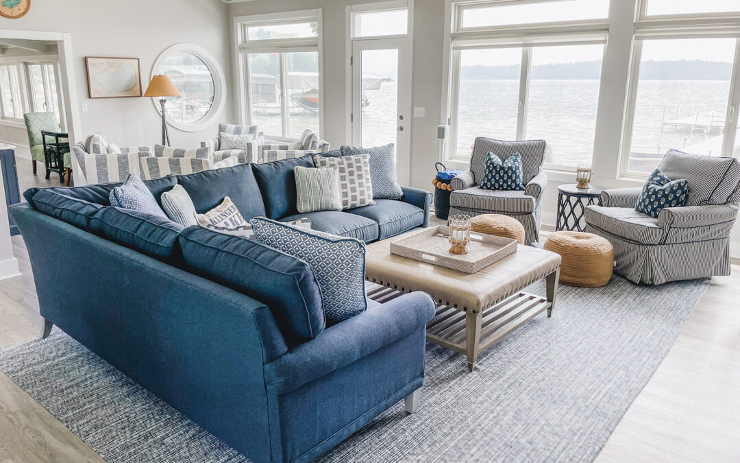 Beautiful living room setup with classic coastal furniture.